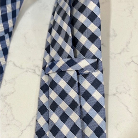 Blue and White Gingham Check Tie by Nautica - Picture 4 of 6